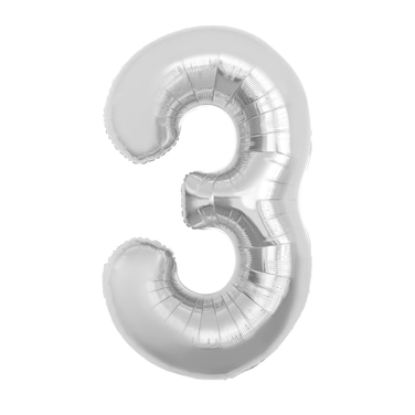 Silver Foil Balloon Number 3 54
