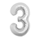 Silver Foil Balloon Number 3 54