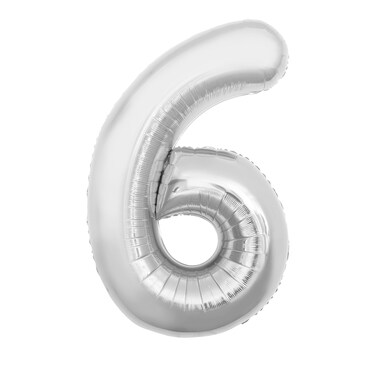 Silver Foil Balloon Number 6 53
