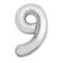 Silver Foil Balloon Number 9 52