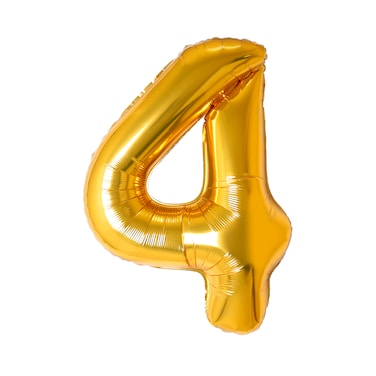 Gold Foil Balloon Number 4 33