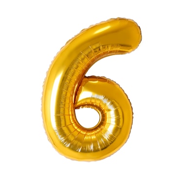 Gold Foil Balloon Number 6 34
