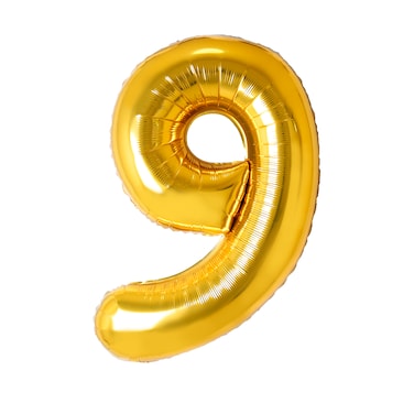 Gold Foil Balloon Number 9 35