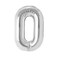 Silver Foil Balloon Number 0 33