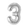 Silver Foil Balloon Number 3 33