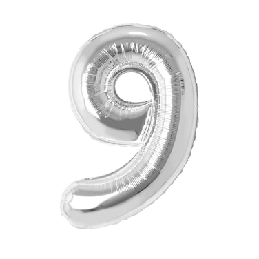 Silver Foil Balloon Number 9 35