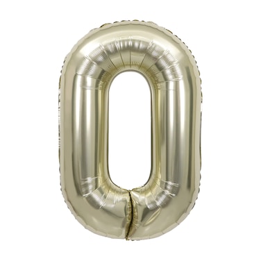 White Gold Foil Balloon Number 0 33