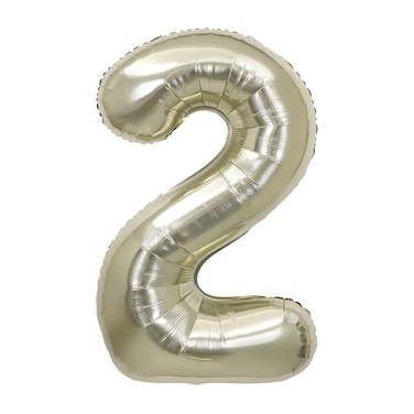 White Gold Foil Balloon Number 2 32