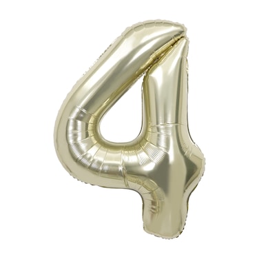 White Gold Foil Balloon Number 4 33