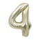 White Gold Foil Balloon Number 4 33