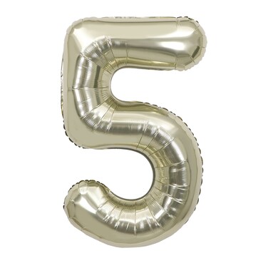 White Gold Foil Balloon Number 5 33