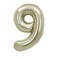 White Gold Foil Balloon Number 9 35
