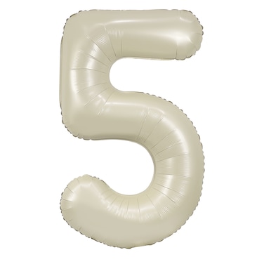 Cream Foil Balloon Number 5 33