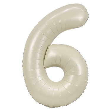 Cream Foil Balloon Number 6 34