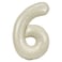 Cream Foil Balloon Number 6 34