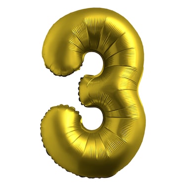 Chrome Gold Foil Balloon Number 3 33