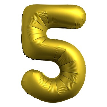 Chrome Gold Foil Balloon Number 5 33