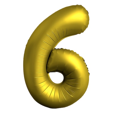Chrome Gold Foil Balloon Number 6 34