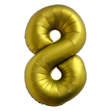 Chrome Gold Foil Balloon Number 8 33