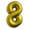 Chrome Gold Foil Balloon Number 8 33