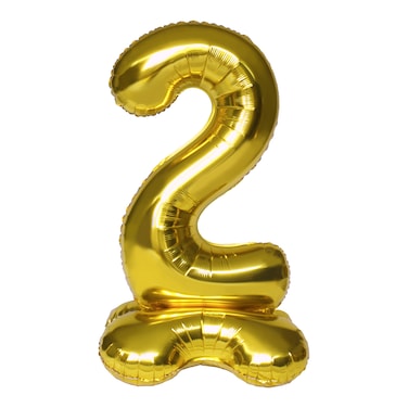 Gold Stand Number Balloon 2 39''