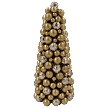Christmas Decorated Tree Gold Baubles 11x31cm