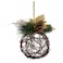 Christmas Rattan Ball Champagne Gold 15x20cm