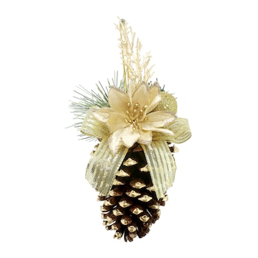 Pine Cone Decoration Champagne Gold 8x17cm