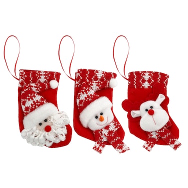 Christmas Mini Stocking Asst.16cm 3Pcs/Pk