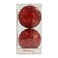 Chrirmas Designer Baubles Red 12cm 2Pcs/Box