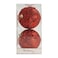 Chrirmas Designer Baubles Red 12cm 2Pcs/Box