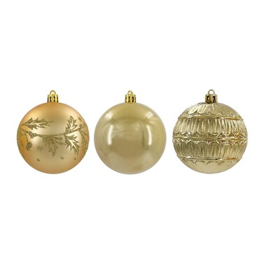 Chrirmas Designer Baubles Gold 8cm 6Pcs/Box