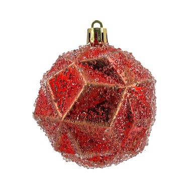 Chrirmas Designer Baubles Red 8cm 6Pcs/Box