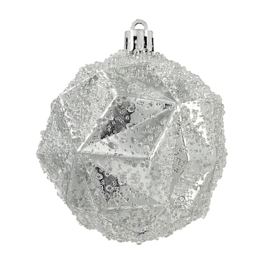 Chrirmas Designer Baubles Silver 8cm 6Pcs/Box
