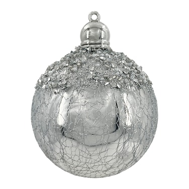 Chrirmas Designer Baubles Silver 8cm 4Pcs/Box