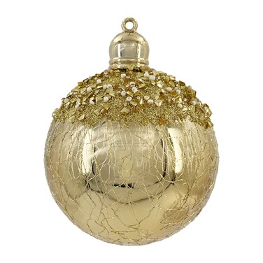 Chrirmas Designer Baubles Gold 8cm 4Pcs/Box