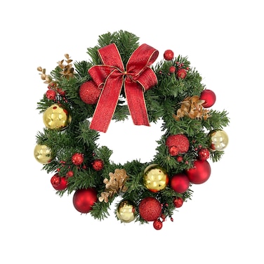 Christmas Decorated Wreath Red 40cm