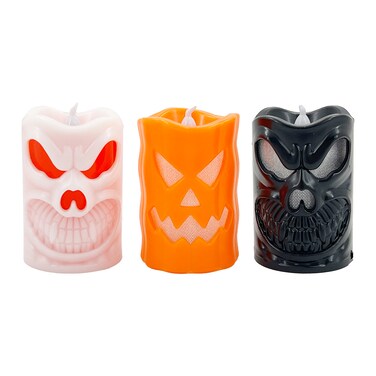 Halloween LED Candle 6x6x9cm Asst.