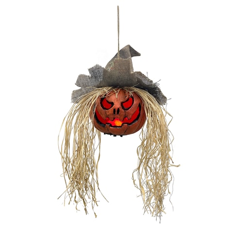 Halloween Hanging Pumpkin with Lights &amp; Sound 30x15x70cm