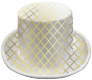 White/Gold Sequins Top Hat