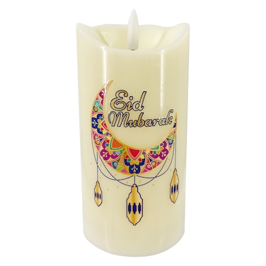 Eid Mubarak Decorated LED Candle 7.5x15cm
