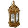 Eid Metal Lantern with Lights Gold 7x7x13cm