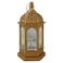Eid Metal Lantern with Lights Gold 7x7x13cm