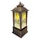 Eid Metal Lantern with Lights Bronze 8x8x20cm