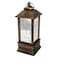 Eid Metal Lantern with Lights Bronze 8x8x20cm