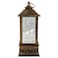 Eid Metal Lantern with Lights Bronze 8x8x20cm