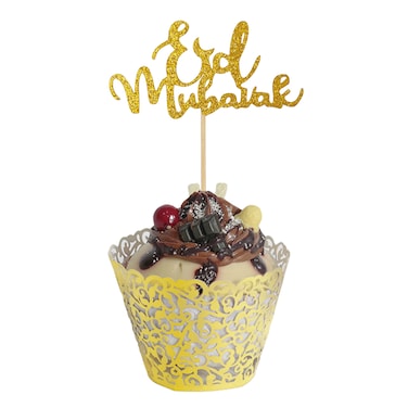 Eid Mubarak Cake Toppers &amp; Wrappers 15cm 8Pcs/Pk