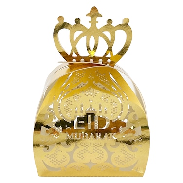 Eid Mubarak Candy Boxes Gold 5.4x4.6x8.5cm 6Pcs/Pk