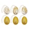 Easter Decorated Eggs Assorted Gold 6cm 12Pcs/Pk