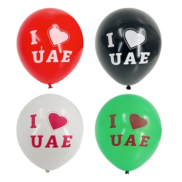 I LOVE UAE Printed Balloons 12'' 12Pcs/Pk